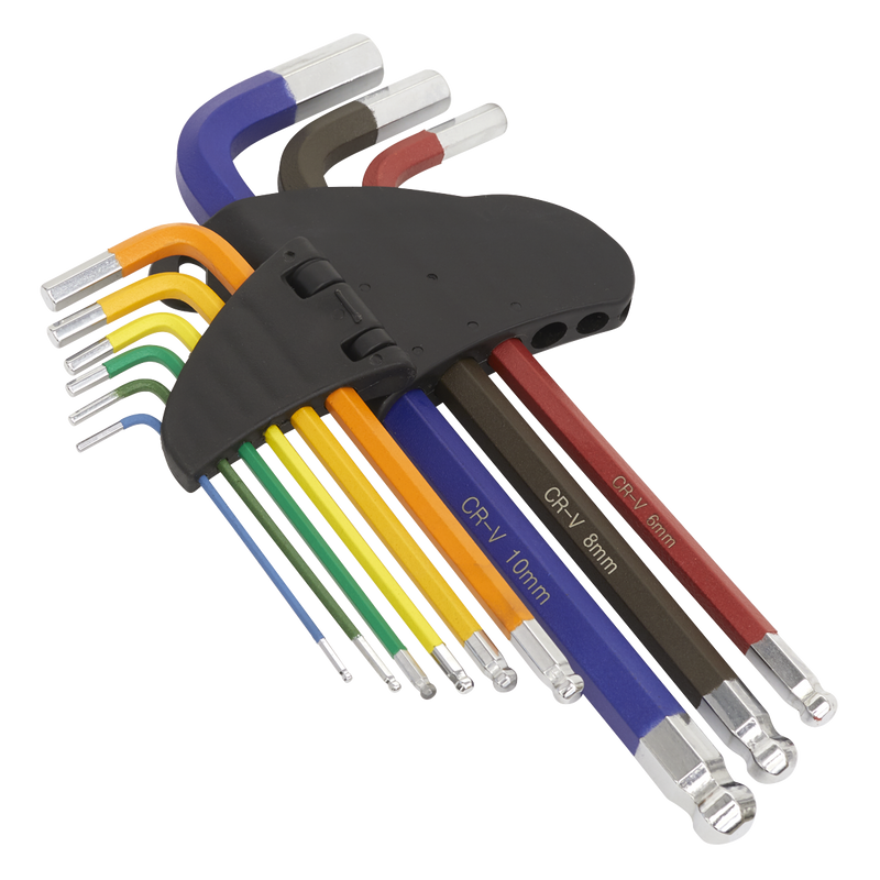 Sealey Premier Hex Key Set 9 Piece 1.5-10mm Chrome Vanadium Steel