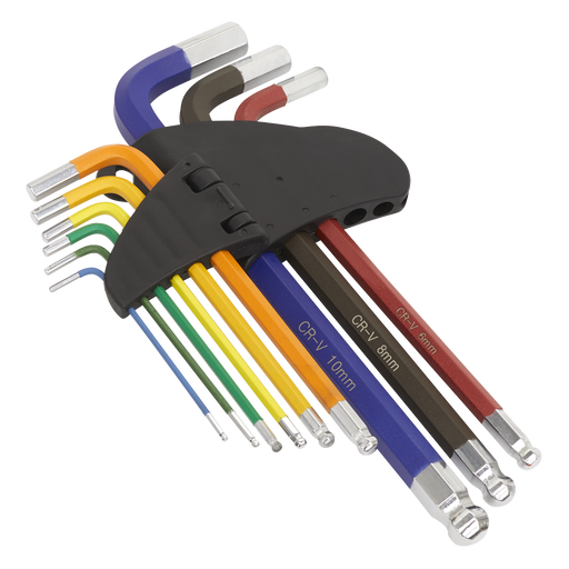 Sealey Premier Hex Key Set 9 Piece 1.5-10mm Chrome Vanadium Steel