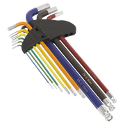 Sealey Premier Extra-Long Hex Key Set 9 Piece 1.5-10mm