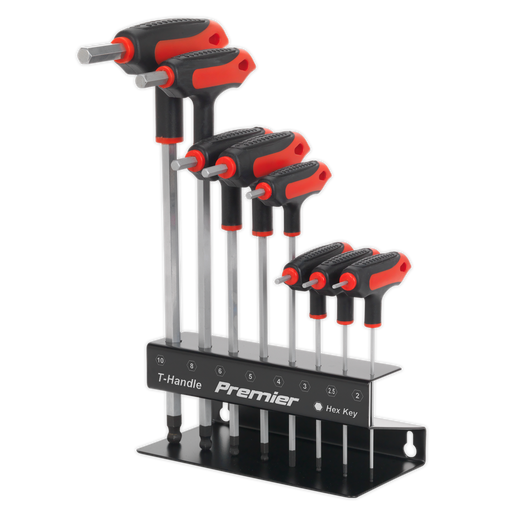 Sealey Premier T-Handle Ball-End Hex Key Set 8 Piece 100-200mm