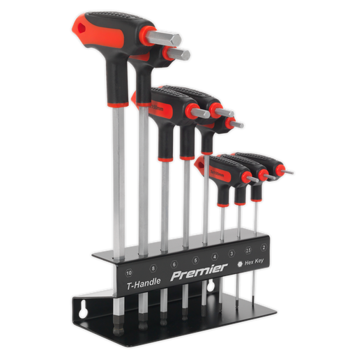 Sealey Premier T-Handle Ball-End Hex Key Set 8 Piece 100-200mm
