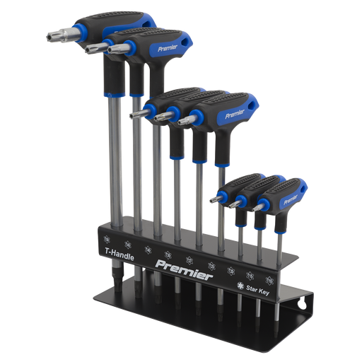 Sealey Premier T-Handle TRX-Star Key Set 9 Piece, Length 100-200mm
