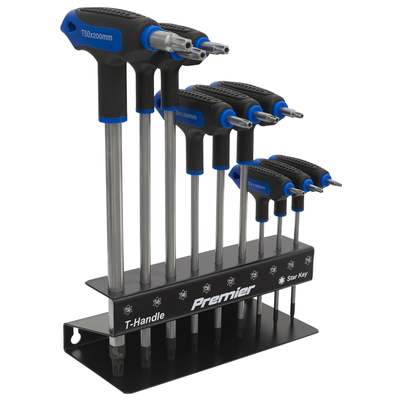 Sealey Premier T-Handle TRX-Star Key Set 9 Piece, Length 100-200mm