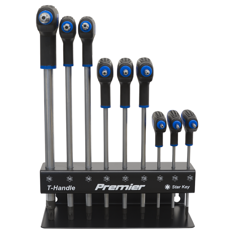 Sealey Premier T-Handle TRX-Star Key Set 9 Piece, Length 100-200mm