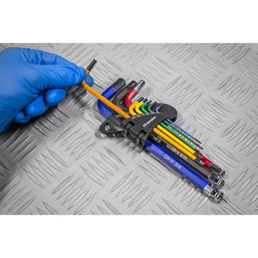 Sealey Premier Long Ball-End Hex Key Set 9 Piece 65-175mm