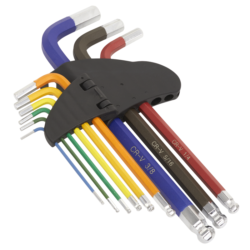 Sealey Premier Long Ball-End Hex Key Set 9 Piece 65-175mm