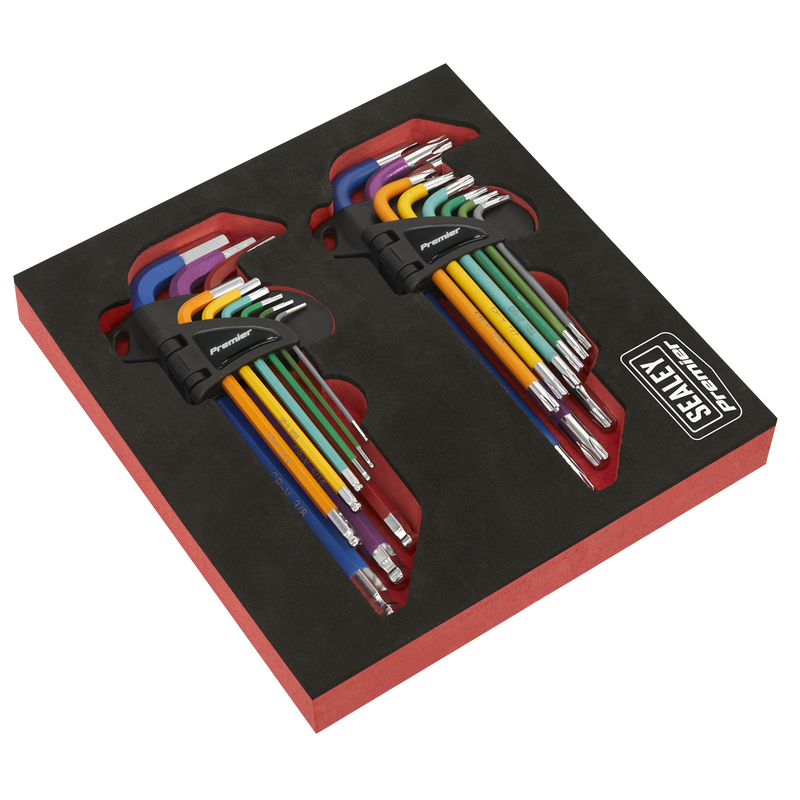 Sealey Premier Hex Key Set 18 Piece Ball-End & TRX-Star AK7199