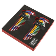 Sealey Premier Hex Key Set 18 Piece Ball-End & TRX-Star AK7199