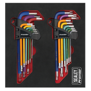 Sealey Premier Hex Key Set 18 Piece Ball-End & TRX-Star AK7199