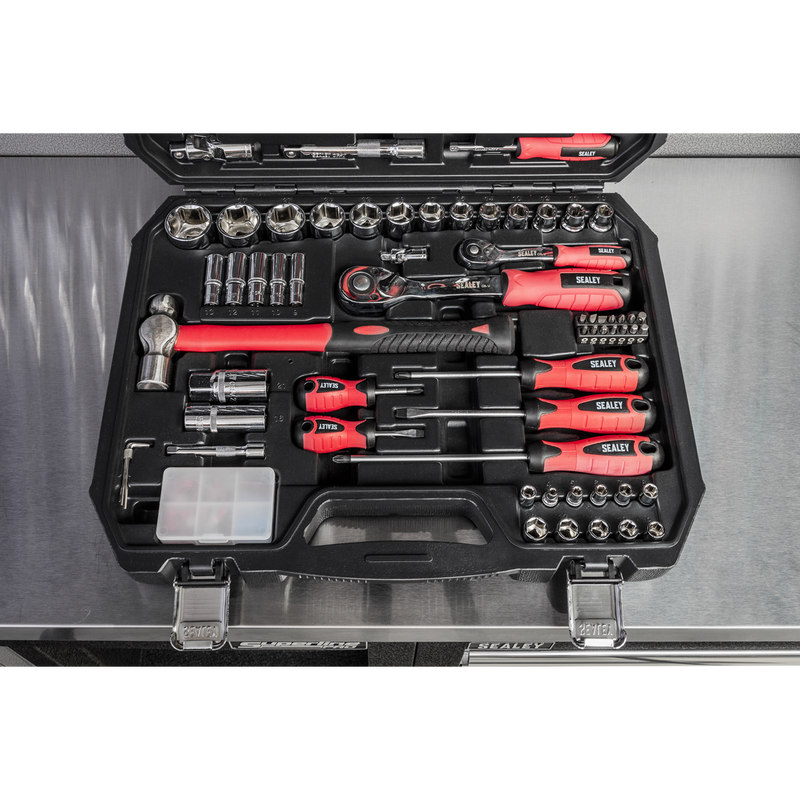 Sealey Mechanic's Tool Kit 100 Piece with 1/4" & 1/2" Drive