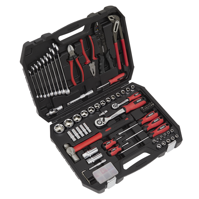Sealey Mechanic's Tool Kit 100 Piece with 1/4" & 1/2" Drive