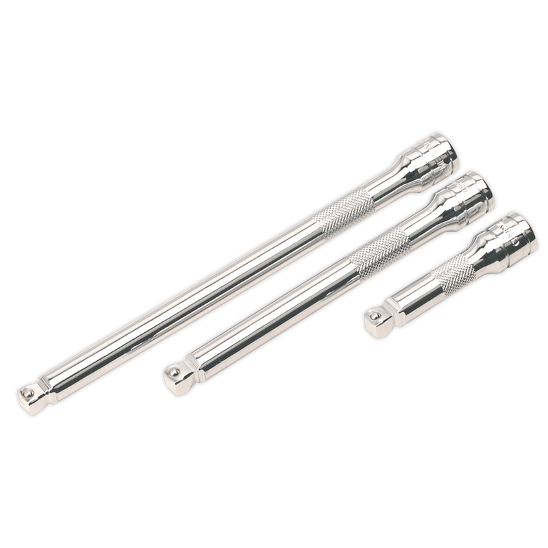 Sealey Premier Extension Bar Set 1/2"Sq Drive 3 Piece - 75/150/200mm