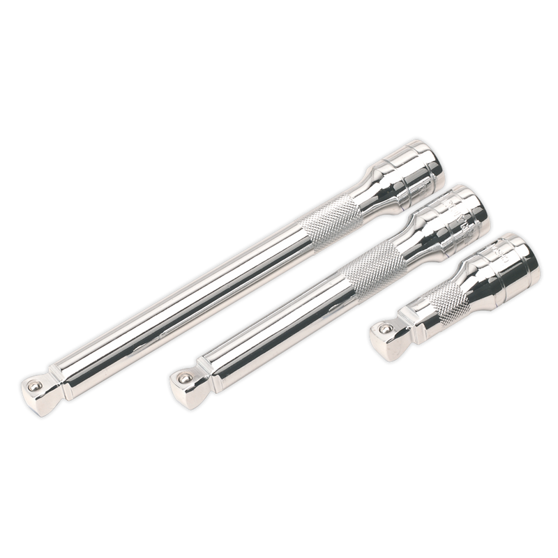 Sealey Premier Extension Bar Set 1/2"Sq Drive 3 Piece - 75/150/200mm