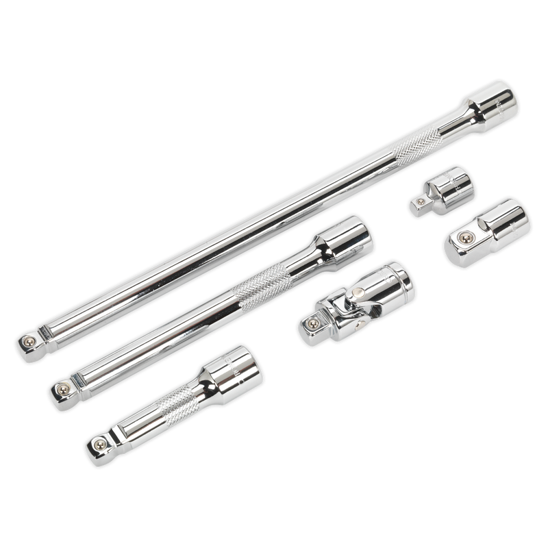 Sealey Premier Extension Bar Set 3/8" Drive 6 Piece with Adaptors