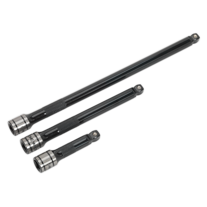 Sealey Premier Black Extension Bar Set 1/2"Sq Drive 3 Piece
