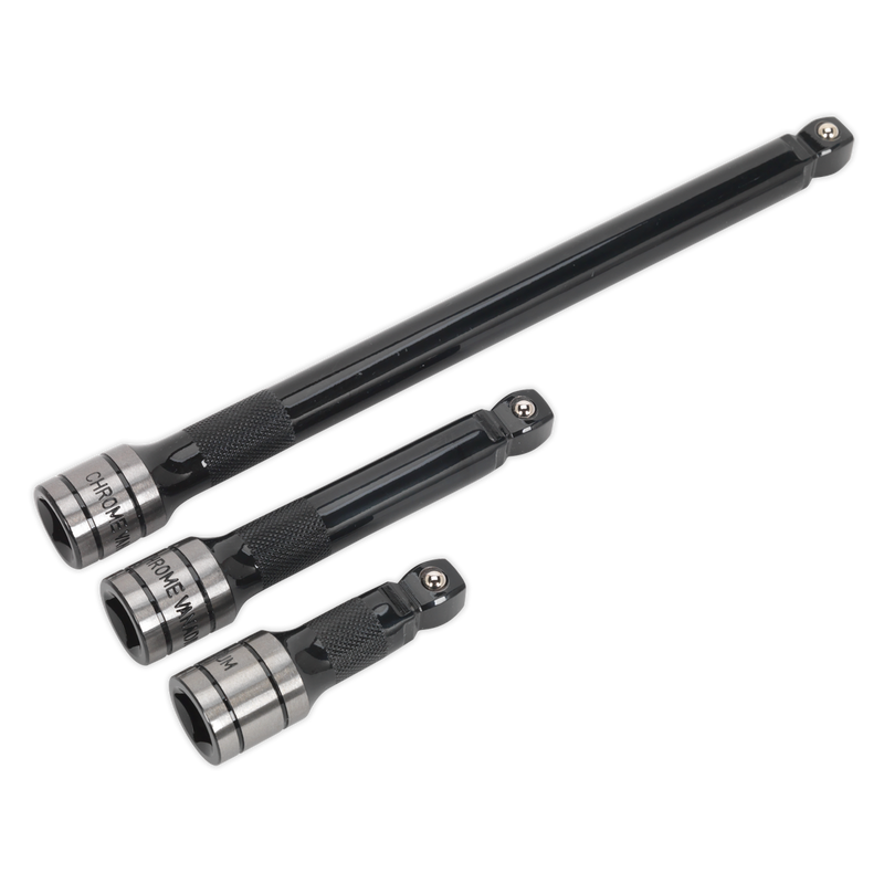 Sealey Premier Black Extension Bar Set 1/2"Sq Drive 3 Piece