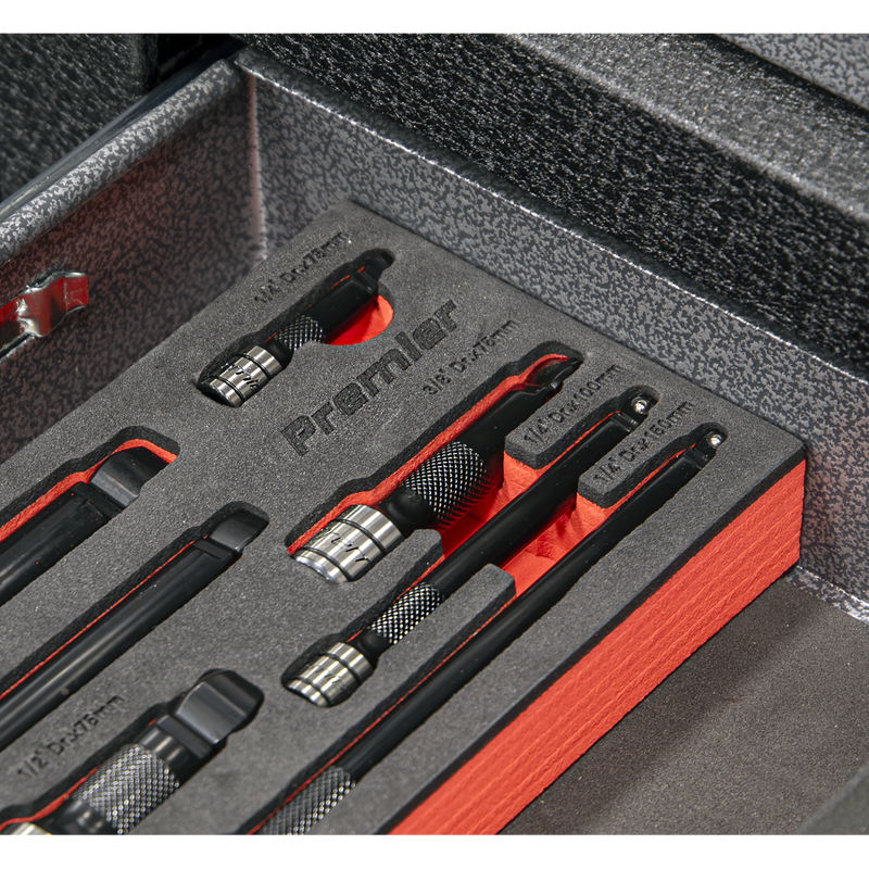 Sealey Premier Black Extension Bar Set 1/4", 3/8", 1/2"Sq Drive 9 Piece