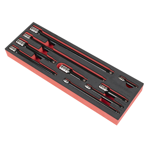 Sealey Premier Black Extension Bar Set 1/4", 3/8", 1/2"Sq Drive 9 Piece