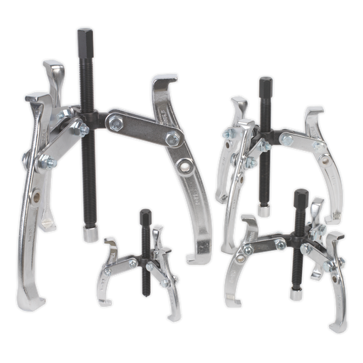 Sealey Reversible Triple Leg Puller Set 4 Piece - 65mm to 220mm Reach