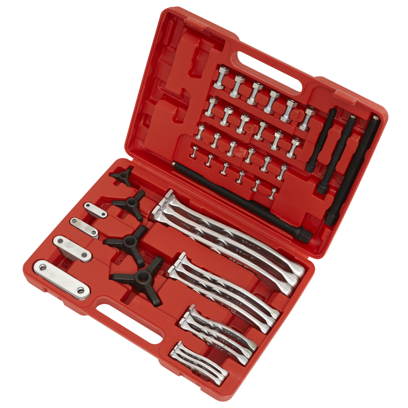 Sealey Reversible Triple Leg Puller Set 4 Piece - 65mm to 220mm Reach