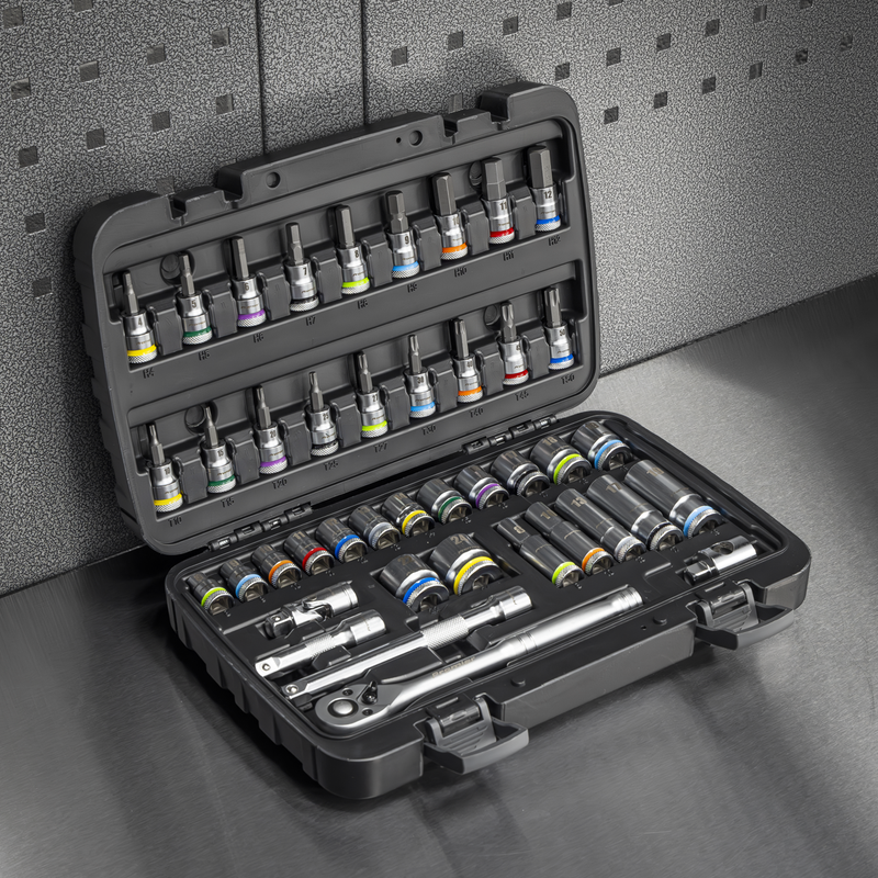 Sealey Premier 42 Piece Socket & Bit Set 3/8" Drive