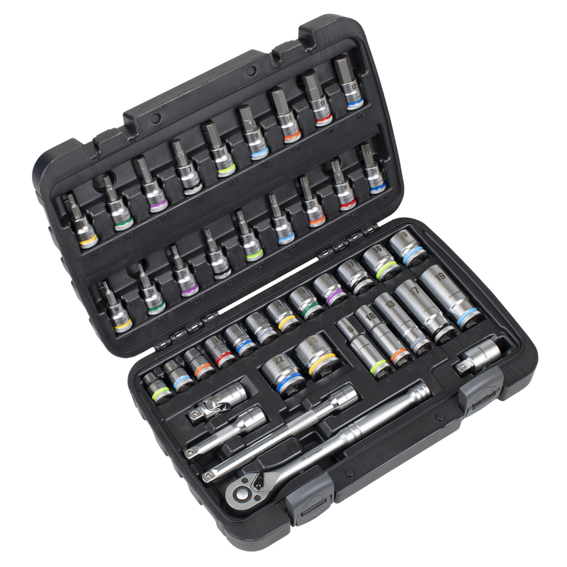 Sealey Premier 42 Piece Socket & Bit Set 3/8" Drive