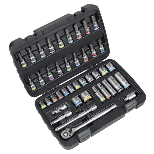 Sealey Premier 42 Piece Socket & Bit Set 3/8" Drive