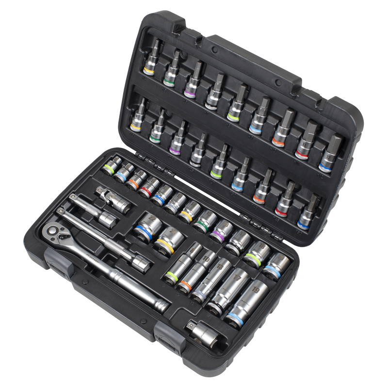 Sealey Premier 42 Piece Socket & Bit Set 3/8" Drive