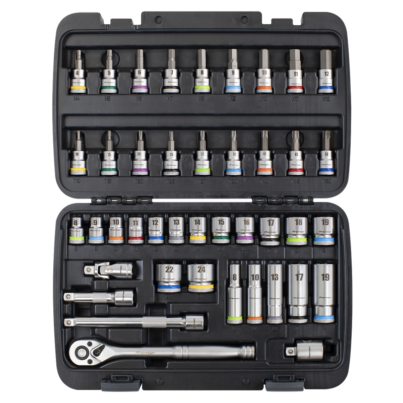 Sealey Premier 42 Piece Socket & Bit Set 3/8" Drive