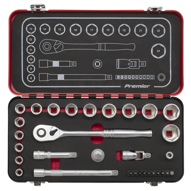 Sealey Premier Platinum Socket Set 31 Piece 3/8" Drive AK7921