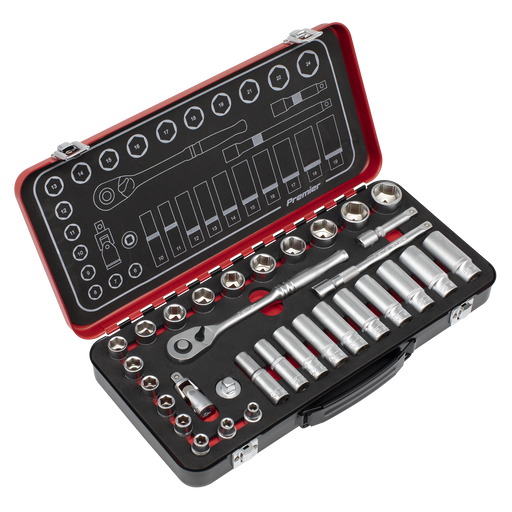 Sealey Premier Platinum Socket Set 3/8" Drive 32 Piece