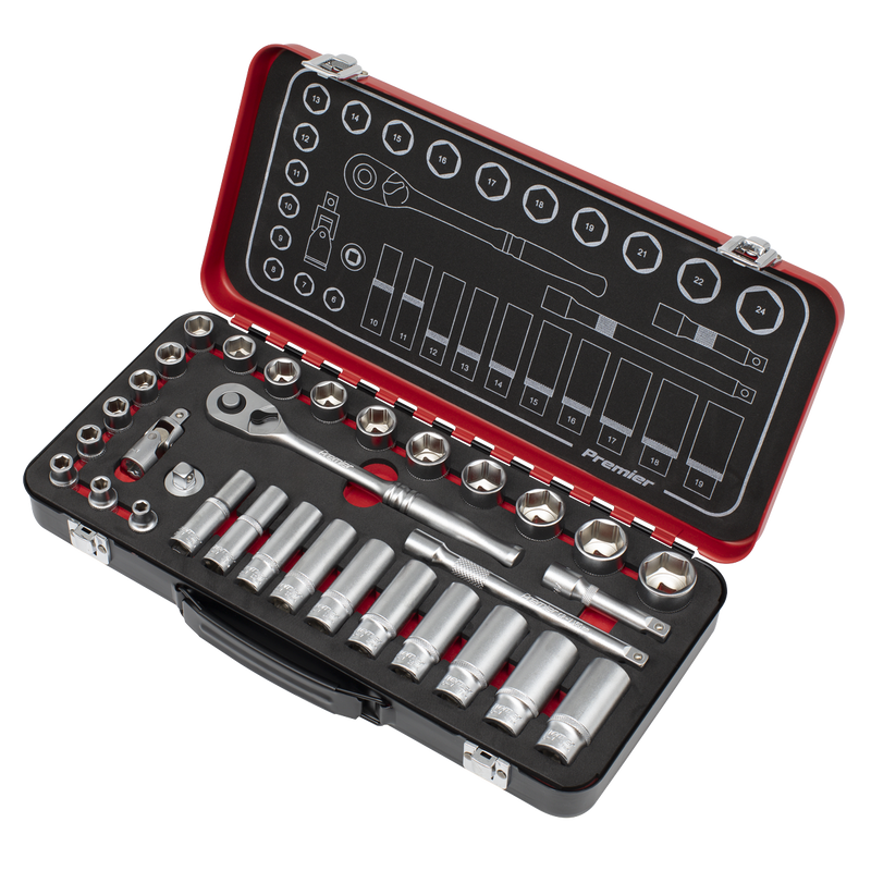 Sealey Premier Platinum Socket Set 3/8" Drive 32 Piece