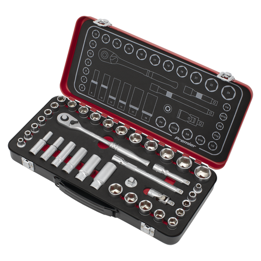 Sealey Premier Platinum Socket Set 37 Piece 3/8"Sq Drive Metric/Imperial