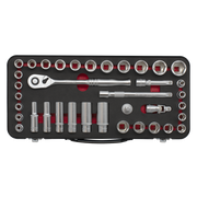 Sealey Premier Platinum Socket Set 37 Piece 3/8"Sq Drive Metric/Imperial