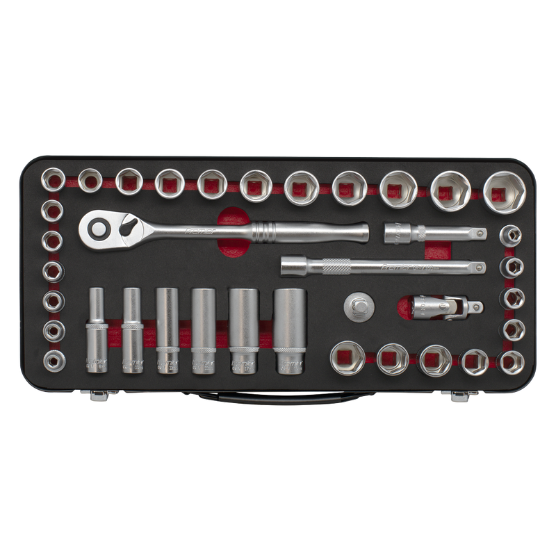 Sealey Premier Platinum Socket Set 37 Piece 3/8"Sq Drive Metric/Imperial