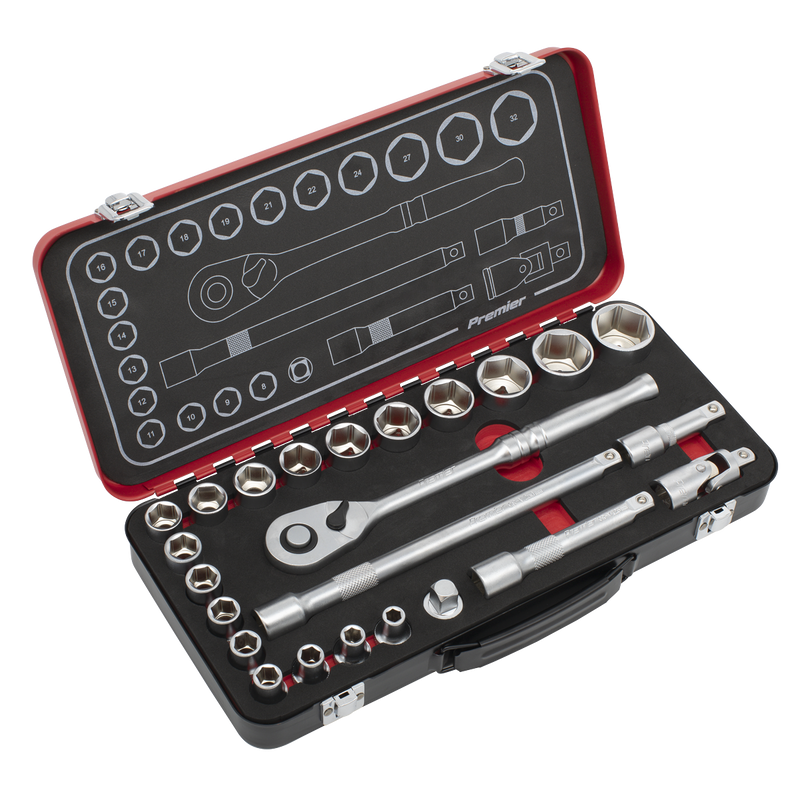 Sealey Premier Platinum Socket Set 1/2" Drive 24 Piece