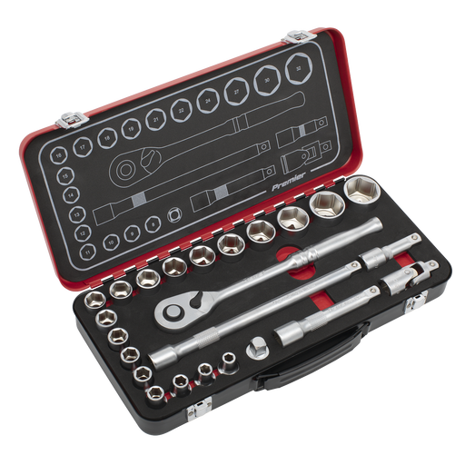 Sealey Premier Platinum Socket Set 1/2" Drive 24 Piece