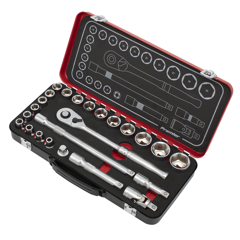 Sealey Premier Platinum Socket Set 1/2" Drive 24 Piece