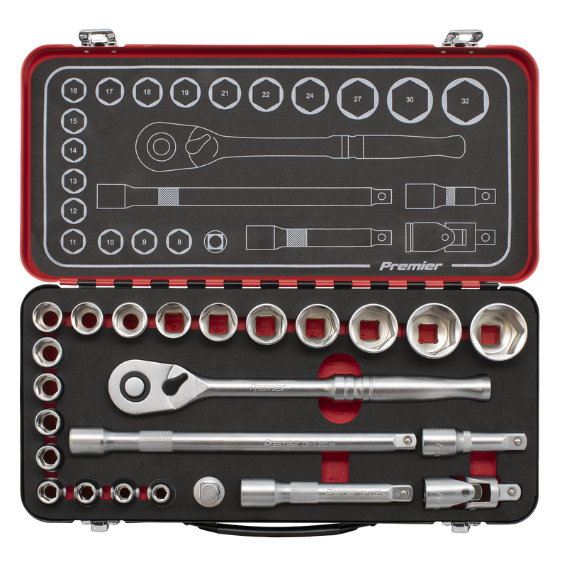 Sealey Premier Platinum Socket Set 1/2" Drive 24 Piece