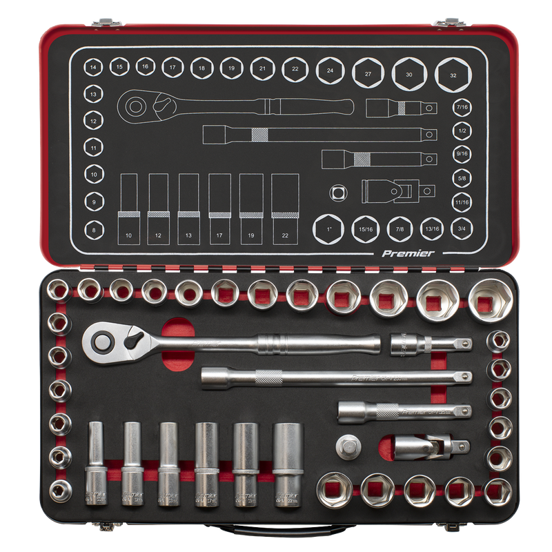 Sealey Premier Platinum Socket Set 40 Piece 1/2" Drive Metric/Imperial