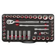 Sealey Premier Platinum Socket Set 40 Piece 1/2" Drive Metric/Imperial
