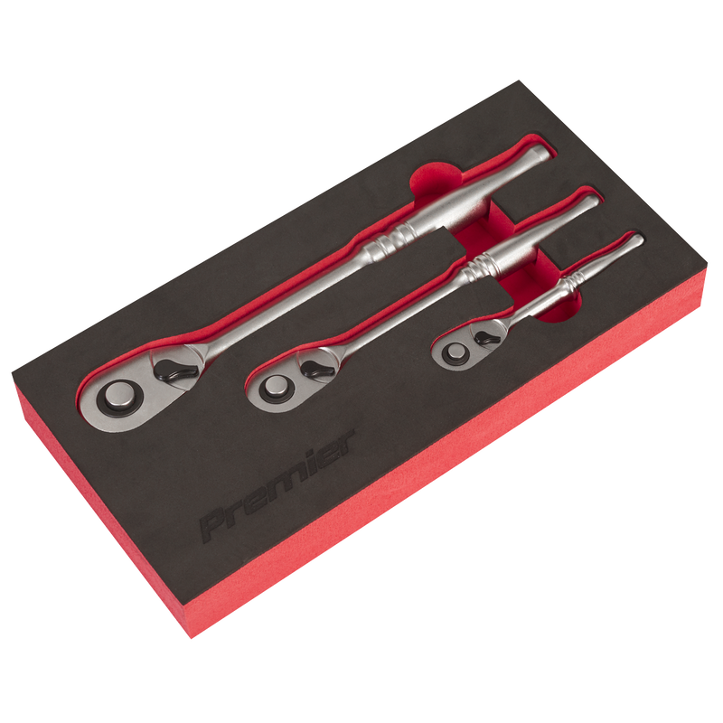 Sealey Premier Platinum Ratchet Wrench Set 3 Piece 1/2" Drive