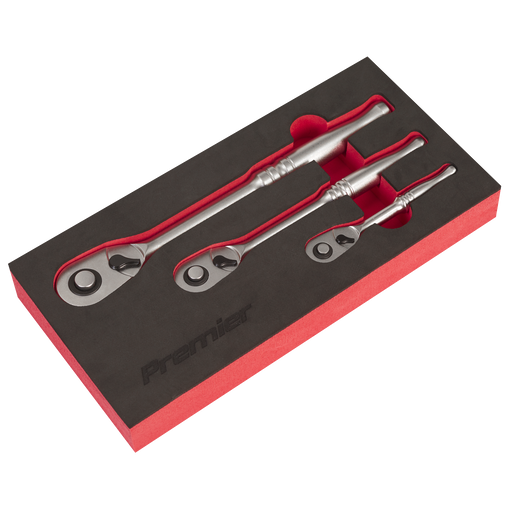 Sealey Premier Platinum Ratchet Wrench Set 3 Piece 1/2" Drive