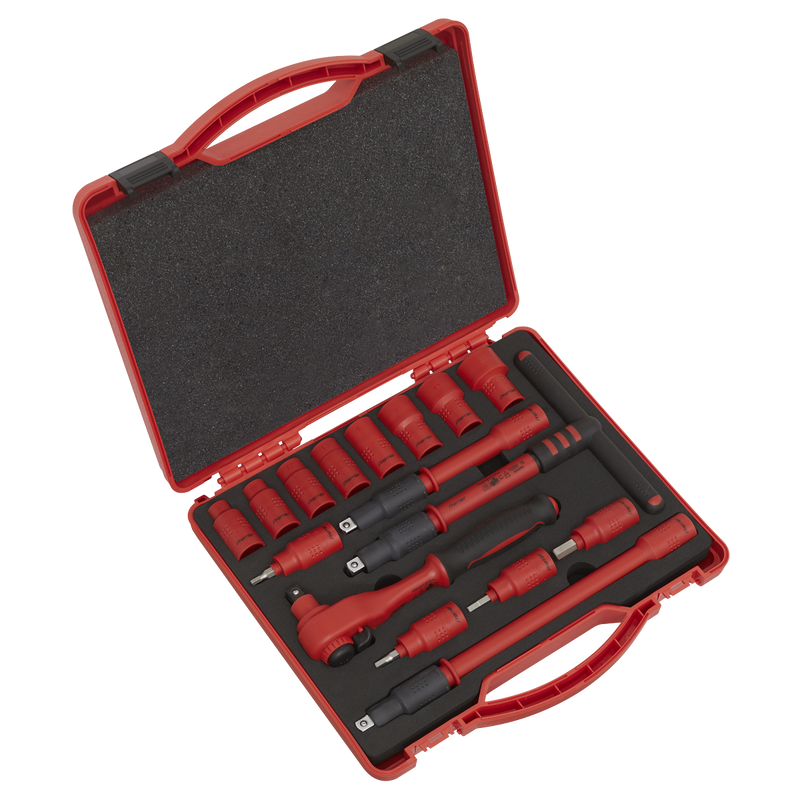 Sealey Premier Insulated Socket Set 3/8"Sq Drive 16 Piece - VDE Approved