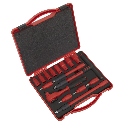 Sealey Premier Insulated Socket Set 3/8"Sq Drive 16 Piece - VDE Approved