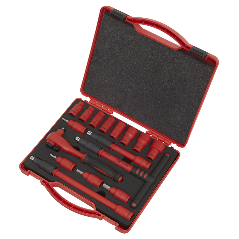 Sealey Premier Insulated Socket Set 3/8"Sq Drive 16 Piece - VDE Approved