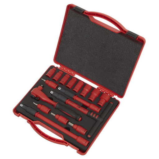Sealey Premier Insulated Socket Set 3/8"Sq Drive 16 Piece - VDE Approved