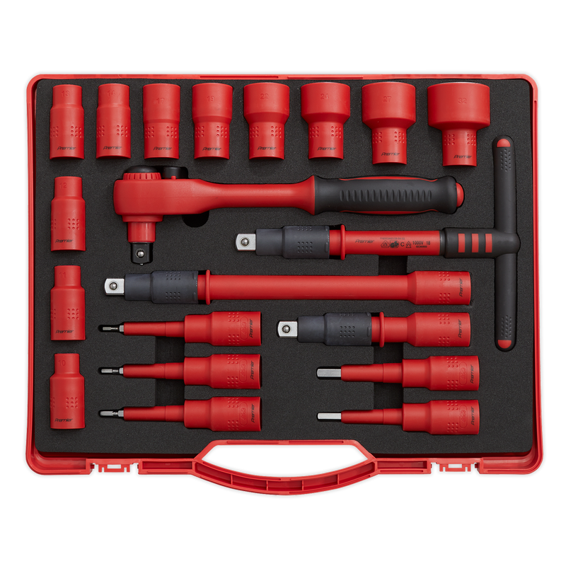 Sealey Premier Insulated Socket Set 1/2" Drive 20 Piece VDE Approved