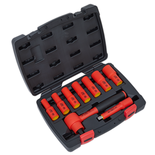 Sealey Premier Insulated Socket Set 3/8"Sq Drive 9 Piece - VDE Approved