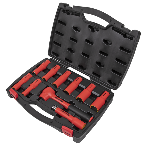 Sealey Premier Insulated Socket Set 1/2" Sq Drive 10 Piece - VDE Approved